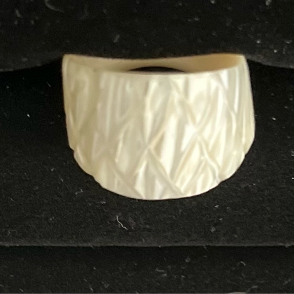 Mother of Pearl etched ring